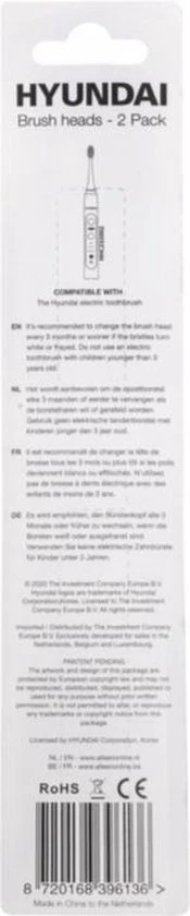 Hyundai - Elektrische Tandenborstel - Opzetborstel - Zwart - 2 Stuks 2 Hyundai - Elektrische Tandenborstel - Opzetborstel - Zwart - 2 Stuks - Afbeelding 2
