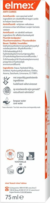 Elmex Anti Caries Tandpasta 4 X 75ml - Voordeelverpakking 2 Elmex Anti Caries Tandpasta 4 X 75ml - Voordeelverpakking - Afbeelding 2