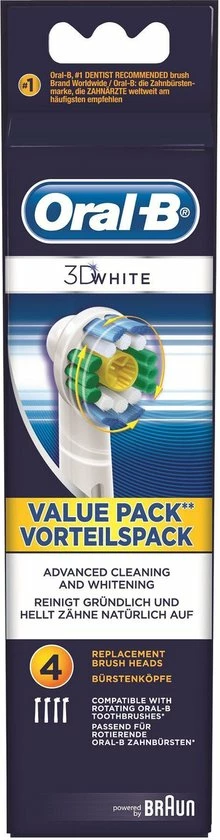 Oral B Oral-B 3D White - Opzetborstels - 4 Stuks 12 Oral B Oral-B 3D White - Opzetborstels - 4 Stuks - Afbeelding 12