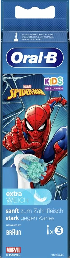 Oral B Oral-B Spiderman Borstels Voor Kinderen, Vanaf 3 Jaar, Extra Zacht, 3 Stuks 1 Oral B Oral-B Spiderman Borstels Voor Kinderen, Vanaf 3 Jaar, Extra Zacht, 3 Stuks