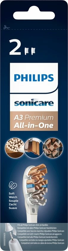Philips A3 Premium All-inOne HX9092/10 - Opzetborstels - 2 Stuks 7 Philips A3 Premium All-inOne HX9092/10 - Opzetborstels - 2 Stuks - Afbeelding 7