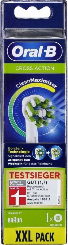 Oral B Oral-B CrossAction - Met CleanMaximiser-technologie - Opzetborstels - 8 Stuks 10 Oral B Oral-B CrossAction - Met CleanMaximiser-technologie - Opzetborstels - 8 Stuks - Afbeelding 10
