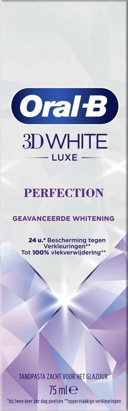 Oral B Oral-B 3D White Luxe Perfection Tandpasta - Voordeelverpakking 12 X 75ml 8 Oral B Oral-B 3D White Luxe Perfection Tandpasta - Voordeelverpakking 12 X 75ml - Afbeelding 8