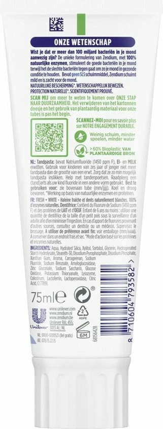 Zendium Fresh+Whitening Tandpasta- 12 X 75 Ml - Voordeelverpakking 6 Zendium Fresh+Whitening Tandpasta- 12 X 75 Ml - Voordeelverpakking - Afbeelding 6