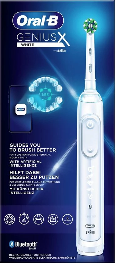 Oral B Oral-B Genius X - Wit - Elektrische Tandenborstel - Ontworpen Door Braun - 1 Handvat En 1 Opzetborstel 5 Oral B Oral-B Genius X - Wit - Elektrische Tandenborstel - Ontworpen Door Braun - 1 Handvat En 1 Opzetborstel - Afbeelding 5