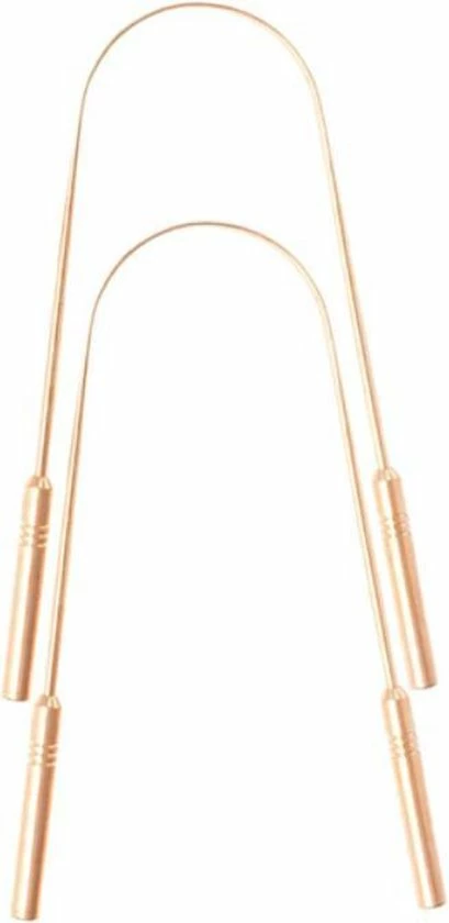 OrganiBrush 100% Koper Tongschraper / Tongreiniger - Antibacterieel - 2 Stuks 1 OrganiBrush 100% Koper Tongschraper / Tongreiniger - Antibacterieel - 2 Stuks