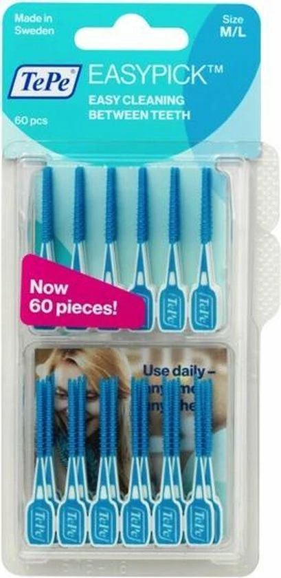 Tepe Easypick M/L - Turquoise - 60 Stuks 5 Tepe Easypick M/L - Turquoise - 60 Stuks - Afbeelding 5