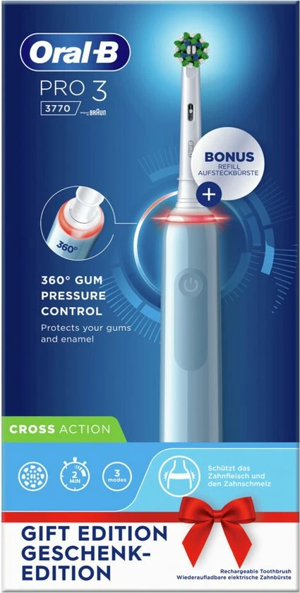 Oral B Oral-B Pro 3 3770 - Elektrische Tandenborstel - Blauw 5 Oral B Oral-B Pro 3 3770 - Elektrische Tandenborstel - Blauw - Afbeelding 5