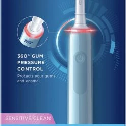 Oral-B Pro 3 3000 SENSITIVE CLEAN - Blauw - Elektrische Tandenborstel - Ontworpen Door BRAUN - 2022 Model