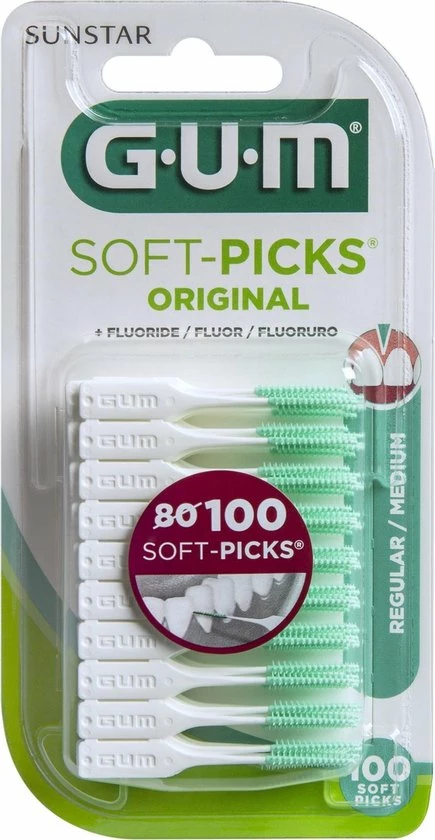 GUM Soft-Picks Original Regular 100 Stuks 1 GUM Soft-Picks Original Regular 100 Stuks