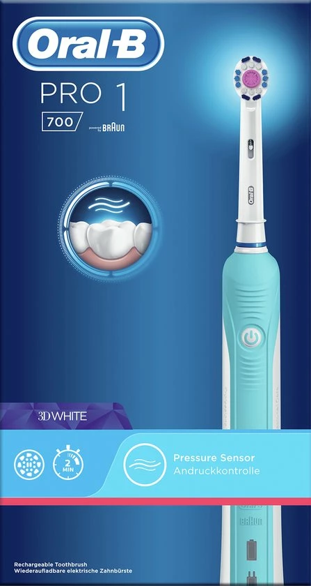 Oral B Oral-B Pro 1 700 - Oplaadbare Elektrische Tandenborstel - Powered By Braun - Blauw 3 Oral B Oral-B Pro 1 700 - Oplaadbare Elektrische Tandenborstel - Powered By Braun - Blauw - Afbeelding 3