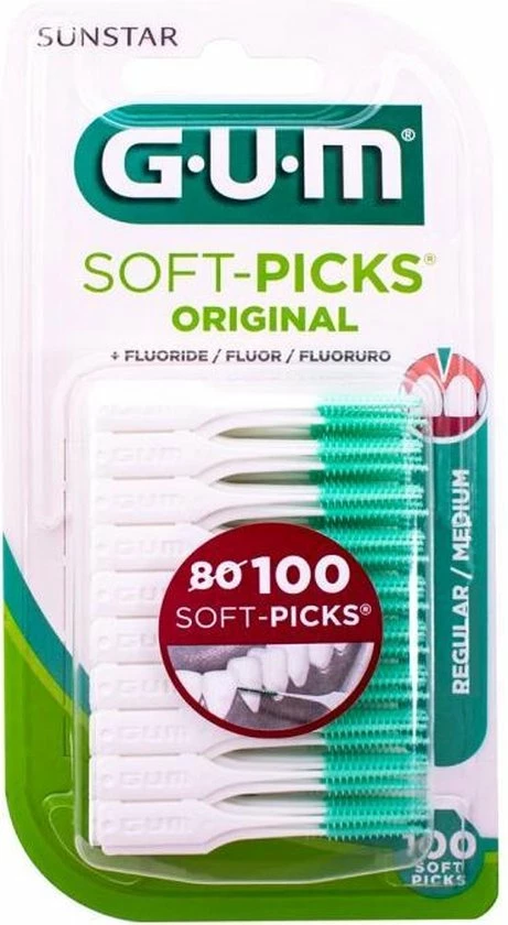 GUM Soft-Picks Original Regular 100 Stuks 2 GUM Soft-Picks Original Regular 100 Stuks - Afbeelding 2
