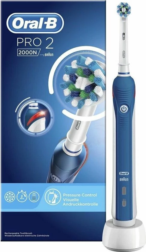 Oral B Oral-B Pro 2 2000N CrossAction - Elektrische Tandenborstel - Blauw 1 Oral B Oral-B Pro 2 2000N CrossAction - Elektrische Tandenborstel - Blauw