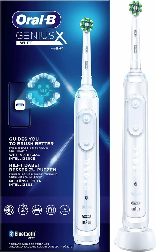 Oral B Oral-B Genius X - Wit - Elektrische Tandenborstel - Ontworpen Door Braun - 1 Handvat En 1 Opzetborstel 6 Oral B Oral-B Genius X - Wit - Elektrische Tandenborstel - Ontworpen Door Braun - 1 Handvat En 1 Opzetborstel - Afbeelding 6