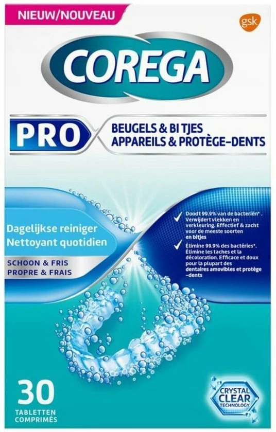 Corega Pro Beugels & Bitjes 30 Tabletten 1 Corega Pro Beugels & Bitjes 30 Tabletten