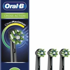 Oral B Oral-B CrossAction - Met CleanMaximiser-technologie - Opzetborstels - Zwart - 3 Stuks