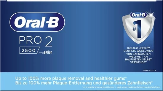 Oral B Oral-B PRO 2 2500 - Zwart - Elektrische Tandenborstel - Met Reisetui 10 Oral B Oral-B PRO 2 2500 - Zwart - Elektrische Tandenborstel - Met Reisetui - Afbeelding 10