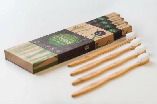 Bamboe Tandenborstel By Olive 4 St. Genummerd 100% Moso Bamboo 4 Bamboe Tandenborstel By Olive 4 St. Genummerd 100% Moso Bamboo - Afbeelding 4