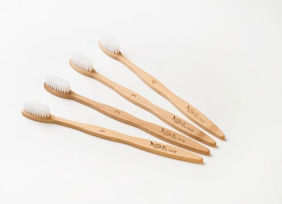 Bamboe Tandenborstel By Olive 4 St. Genummerd 100% Moso Bamboo 6 Bamboe Tandenborstel By Olive 4 St. Genummerd 100% Moso Bamboo - Afbeelding 6