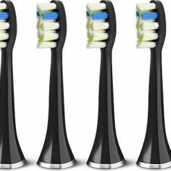 Bintoi? ISonic ProClean - Opzetborstels Elektrische Tandenborstel - 4 Stuks - Geschikt Voor Bintoi ISonic D700/D600 - Jaarvoorraad - Zwart