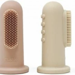 Mushie Finger Toothbrush Blush/Sand - Vingertandenborstel Baby - 2 Stuks Per Verpakking - Tandenborstel Siliconen -Oral B SHOP 550x473 3