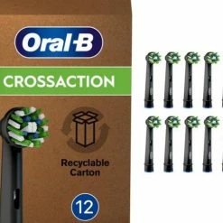 Braun/Oral B Oral-B CrossAction Opzetborstel Kleur Zwart, Verpakking Van 12 Stuks, Verpakking Van Brievenbusformaat