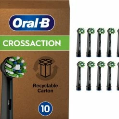Oral B Oral-B CrossAction - Met CleanMaximiser-technologie - Opzetborstels - Zwart - 10 Stuks