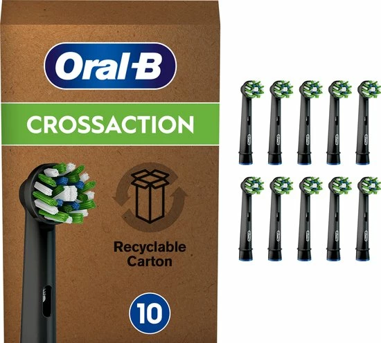 Oral B Oral-B CrossAction - Met CleanMaximiser-technologie - Opzetborstels - Zwart - 10 Stuks 1 Oral B Oral-B CrossAction - Met CleanMaximiser-technologie - Opzetborstels - Zwart - 10 Stuks