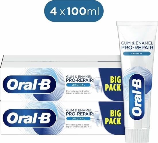 Oral B Oral-B Tandvlees & Glazuur Pro-Repair Origineel - Voordeelverpakking 4 X 100 Ml - Tandpasta Verpakt In Gerecycleerd Karton 5 Oral B Oral-B Tandvlees & Glazuur Pro-Repair Origineel - Voordeelverpakking 4 X 100 Ml - Tandpasta Verpakt In Gerecycleerd Karton - Afbeelding 5