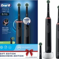 Oral B Oral-B Pro 3 3900 - Elektrische Tandenborstel - Duo 2 X Zwart -Oral B SHOP 550x498 3