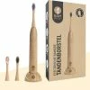 Bambrush Electrische Tandenborstel ? Duurzame Elektrische Tandenborstel - Sonisch Poetsen - Bamboe Opzetborstels - Milieuvriendelijk - 30 Seconden Timer - Complete Set In Luxe Geschenkverpakking