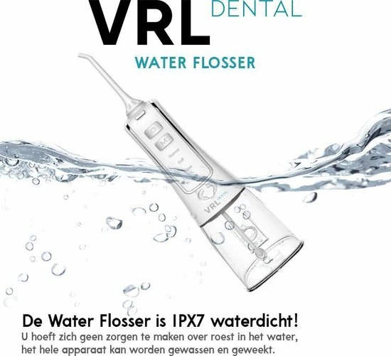 VRL Dental Elektrische Waterflosser - Monddouche - Draadloos - 3 Standen - 4 Opzetstukjes - 300ML Waterreservoir - Incl. Reistasje 8 VRL Dental Elektrische Waterflosser - Monddouche - Draadloos - 3 Standen - 4 Opzetstukjes - 300ML Waterreservoir - Incl. Reistasje - Afbeelding 8