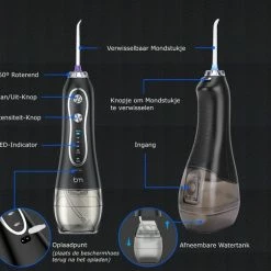 Bluemay Waterflosser - Monddouche - Waterflosser Elektrisch - Waterflosser Draadloos - Tandsteen Verwijderaar - Tandplak Verwijderaar - Zwart 14 Bluemay Waterflosser - Monddouche - Waterflosser Elektrisch - Waterflosser Draadloos - Tandsteen Verwijderaar - Tandplak Verwijderaar - Zwart -Oral B SHOP 550x504 1