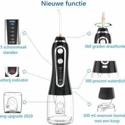 Nula Inspirations Nula Waterflosser - Tandsteen Verwijderaar - Monddouche - 6 Opzetstukken - Incl Opbergtas/ MicroTandenborstel - Zwart -Oral B SHOP 550x505 11