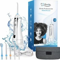 ISmile Waterflosser - Monddouche - GRATIS Reistas - Waterflosser Draadloos - Tandsteen Verwijderen - Gezond & Schoon Gebit