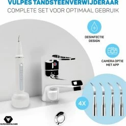 Vulpes DentalCare® Elektrische Sonische Tandsteen Verwijderaar - Met Camera & App – 4 Opzetstukken – Tandplak - 3 Standen – Blauw Desinfectie Licht - PRO 24 Vulpes DentalCare® Elektrische Sonische Tandsteen Verwijderaar - Met Camera & App – 4 Opzetstukken – Tandplak - 3 Standen – Blauw Desinfectie Licht - PRO -Oral B SHOP 550x509 2