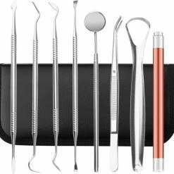 Qy Tandarts Set Voor Het Verwijderen Van Tandsteen En Verzorgen Van Het Gebit ? 8 Delig In Luxe Opbergetui