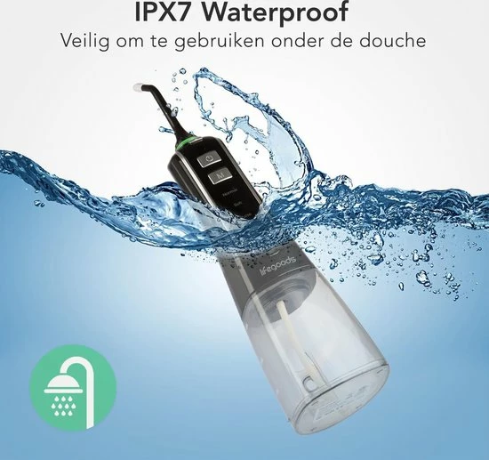 LifeGoods Waterflosser - Elektrisch - 3 Standen - 4 Opzetstukjes - 300 Ml Tank - Zwart 6 LifeGoods Waterflosser - Elektrisch - 3 Standen - 4 Opzetstukjes - 300 Ml Tank - Zwart - Afbeelding 6