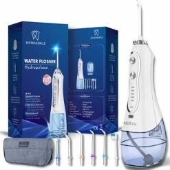 FreshSmile Waterflosser - Elektrische Tandenborstels - Draadloos En Oplaadbaar - Inclusief Twee Opzetstukken -Flosapparaten - Waterflosser Draadloos - Tandsteen Verwijderen - Gezond & Schoon Gebit