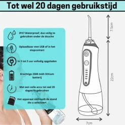 BOME Waterflosser Met 7 Opzetstukjes - Monddouche - Voorkom Tandsteen - Draadloos - 5 Standen - Zwart -Oral B SHOP 550x540 17