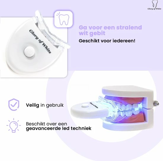 Glory Of White - Professionele Tandenbleekset - Tanden Bleken - Teeth Whitening - Zonder Peroxide 2 Glory Of White - Professionele Tandenbleekset - Tanden Bleken - Teeth Whitening - Zonder Peroxide - Afbeelding 2