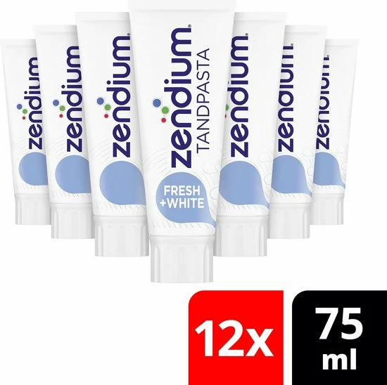 Zendium Fresh+Whitening Tandpasta- 12 X 75 Ml - Voordeelverpakking 2 Zendium Fresh+Whitening Tandpasta- 12 X 75 Ml - Voordeelverpakking - Afbeelding 2
