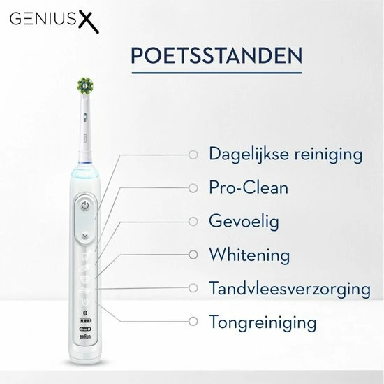 Oral B Oral-B Genius X - Wit - Elektrische Tandenborstel - Ontworpen Door Braun - 1 Handvat En 1 Opzetborstel 12 Oral B Oral-B Genius X - Wit - Elektrische Tandenborstel - Ontworpen Door Braun - 1 Handvat En 1 Opzetborstel - Afbeelding 12