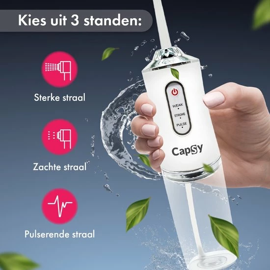 Capsy? Waterflosser Complete Set - Draadloos Flosapparaat - Elektrische Monddouche 3 Capsy? Waterflosser Complete Set - Draadloos Flosapparaat - Elektrische Monddouche - Afbeelding 3