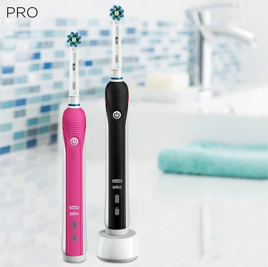 Oral B Oral-B PRO 2 2950N - Elektrische Tandenborstel - Duopack - Zwart En Roze 3 Oral B Oral-B PRO 2 2950N - Elektrische Tandenborstel - Duopack - Zwart En Roze - Afbeelding 3