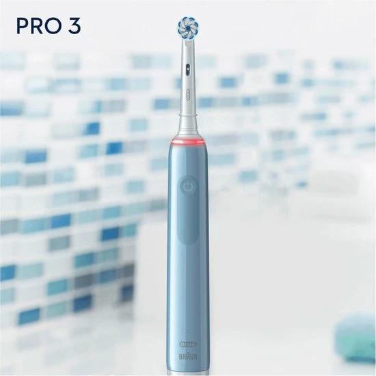 Oral-B Pro 3 3000 SENSITIVE CLEAN - Blauw - Elektrische Tandenborstel - Ontworpen Door BRAUN - 2022 Model 4 Oral-B Pro 3 3000 SENSITIVE CLEAN - Blauw - Elektrische Tandenborstel - Ontworpen Door BRAUN - 2022 Model - Afbeelding 4