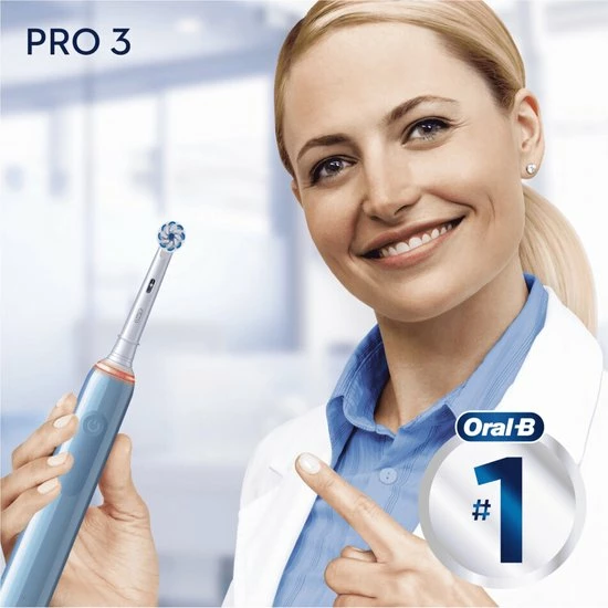 Oral-B Pro 3 3000 SENSITIVE CLEAN - Blauw - Elektrische Tandenborstel - Ontworpen Door BRAUN - 2022 Model 5 Oral-B Pro 3 3000 SENSITIVE CLEAN - Blauw - Elektrische Tandenborstel - Ontworpen Door BRAUN - 2022 Model - Afbeelding 5