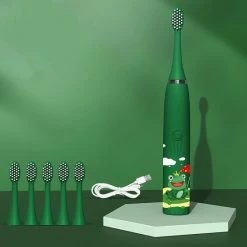 CoolHome Sonic Kikker - Elektrische Tandenborstel Geschikt Voor Peuters En Kinderen - Kindertandenborstel - Groen