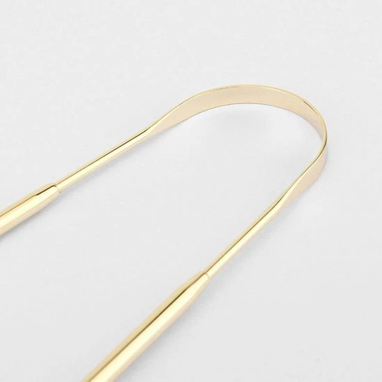 OrganiBrush 100% RVS Tongschraper / Tongreiniger - Antibacterieel - Goud - 1 Stuk 5 OrganiBrush 100% RVS Tongschraper / Tongreiniger - Antibacterieel - Goud - 1 Stuk - Afbeelding 5