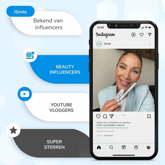 ISmile Professionele Tandenbleekset - Veilig Tanden Bleken - Zonder Peroxide - Witte Tanden - Teeth Whitening 5 ISmile Professionele Tandenbleekset - Veilig Tanden Bleken - Zonder Peroxide - Witte Tanden - Teeth Whitening - Afbeelding 5